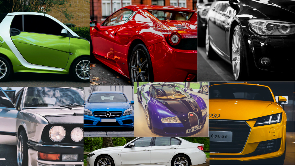 different colors of cars.