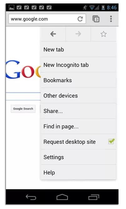 request desktop site from chrome