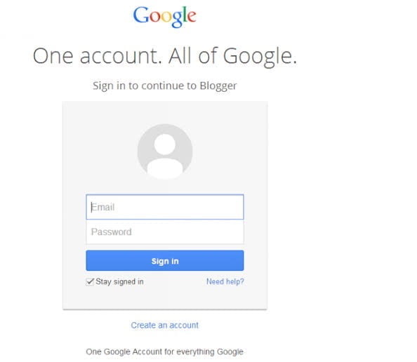 gmail login page