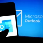 outlook logo on mobile phone