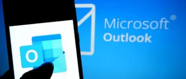 outlook logo on mobile phone