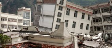 earthquake in a town