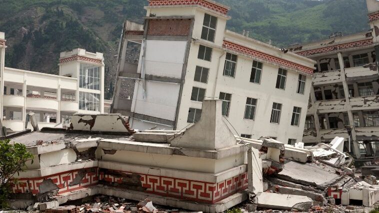 earthquake in a town